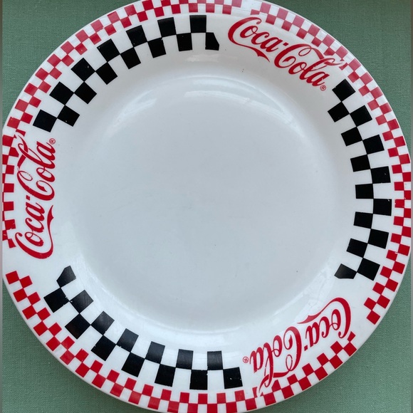 Coca Cola Kitchen Vintage Gibson Coca Cola Set 2 Dinner Plates Red